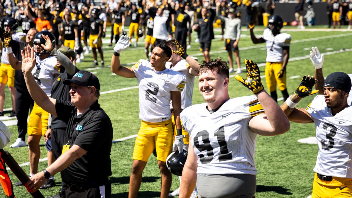 See photos from Iowa football's spring practice at Kinnick Stadium - Hawk Central