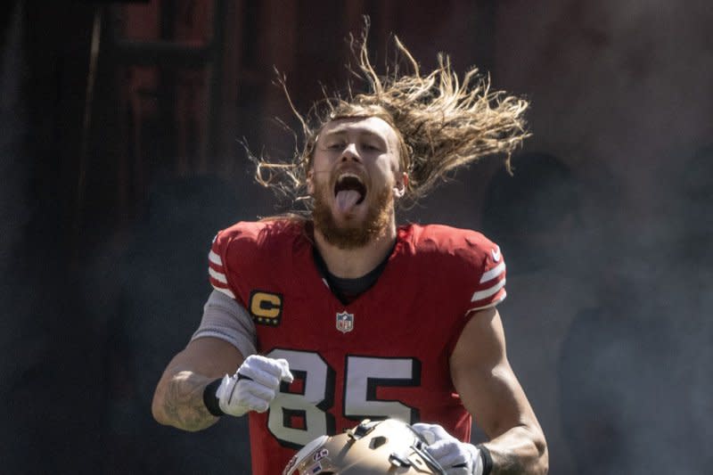 San Francisco 49ers veteran George Kittle is now the highest-paid tight end in NFL history. File Photo by Terry Schmitt/UPI
