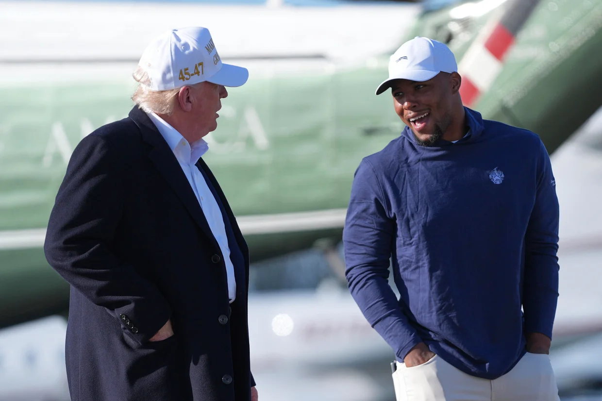 Philadelphia Eagles star Saquon Barkley spent Sunday with President Donald Trump