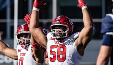 Utah's Junior Tafuna pumps crowd....