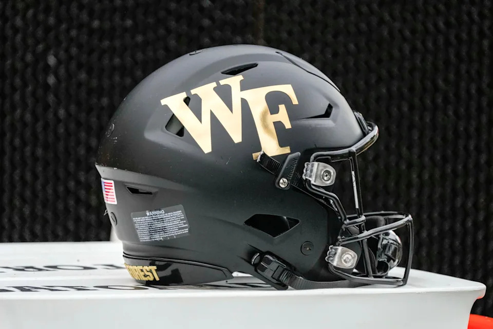 Sep 9, 2023; Winston-Salem, North Carolina, USA; Wake Forest helmet during the second half against the Vanderbilt Commodores at Allegacy Federal Credit Union Stadium. Mandatory Credit: Jim Dedmon-USA TODAY Sports