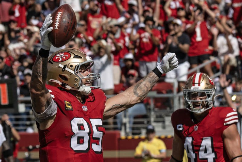San Francisco 49ers tight end George Kittle (85) eclipsed 1,000 receiving yards in each of the last two seasons. File Photo by Terry Schmitt/UPI