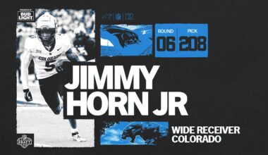 With the 208th overall pick, the Panthers select Colorado WR Jimmy Horn Jr.