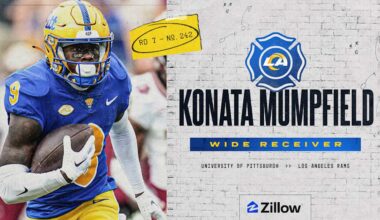 2025 NFL Draft: WR Konata Mumpfield, Pittsburgh, Round 7, Pick 242 - TheRams.com