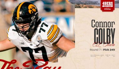 Los 49ers seleccionan al G Connor Colby con el Pick 249 del NFL Draft 2025