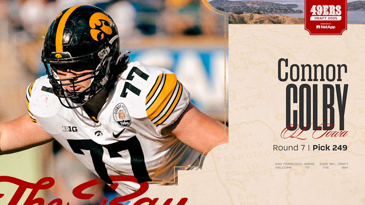 Los 49ers seleccionan al G Connor Colby con el Pick 249 del NFL Draft 2025