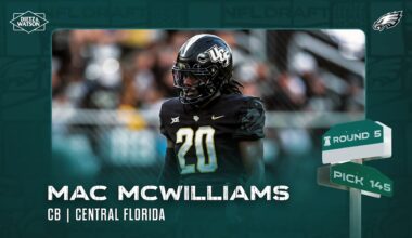 Eagles select CB Mac McWilliams with the No. 145 pick in the 2025 NFL Draft