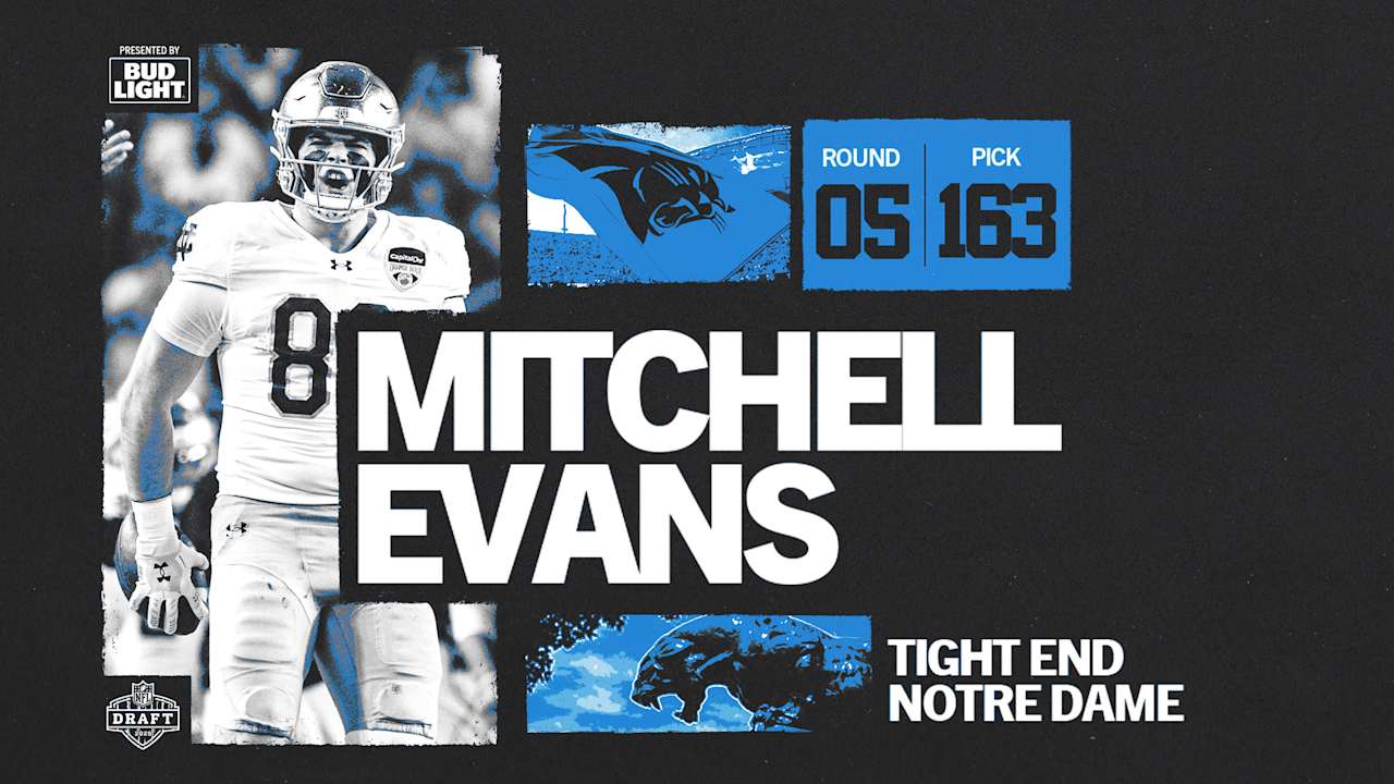 With the 163rd overall pick, the Panthers select tight end Mitchell Evans 