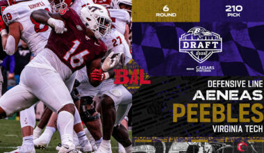 Aeneas Peebles Drafted By Ravens in Sixth Round