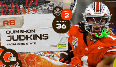 Browns select RB Quinshon Judkins with the No. 36 pick in the 2025 NFL Draft