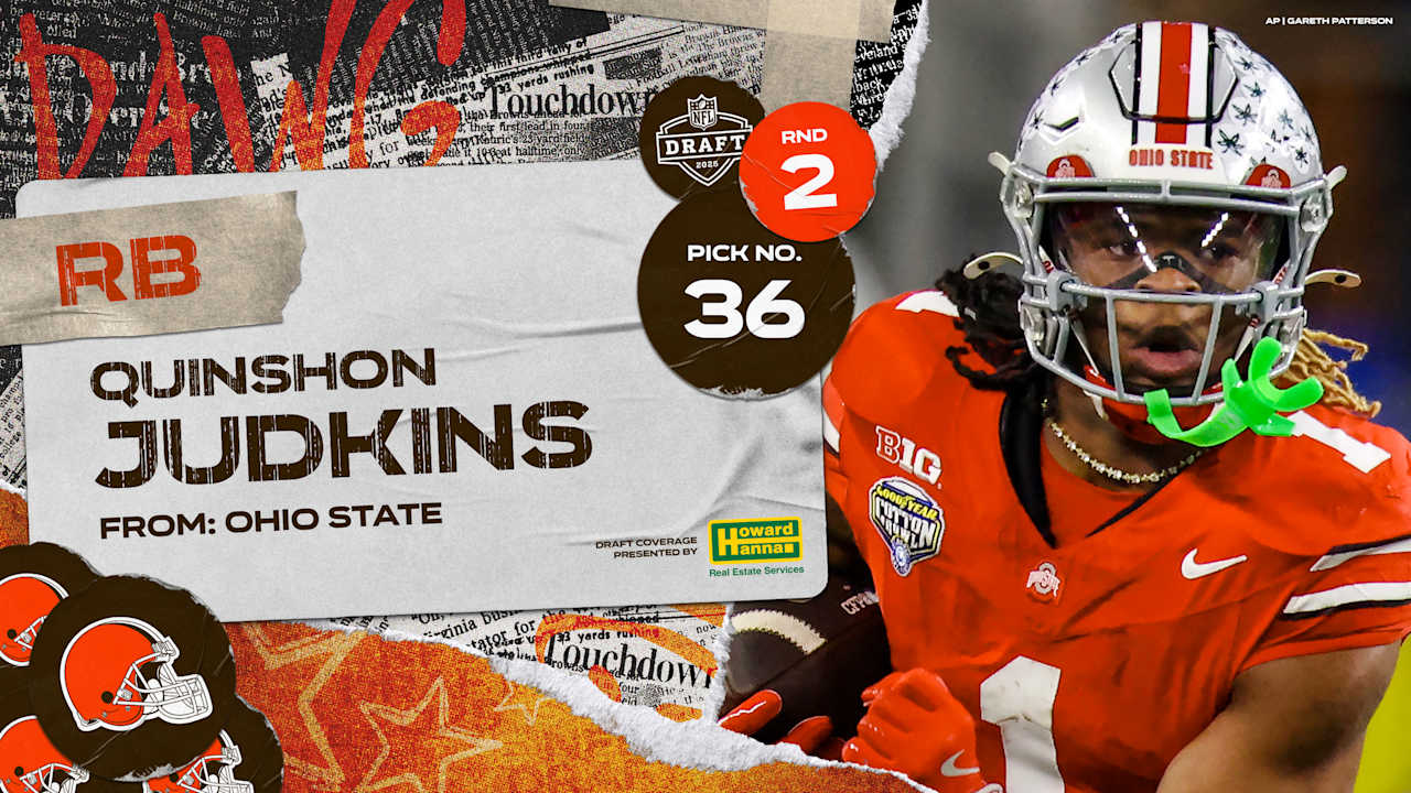 Browns select RB Quinshon Judkins with the No. 36 pick in the 2025 NFL Draft