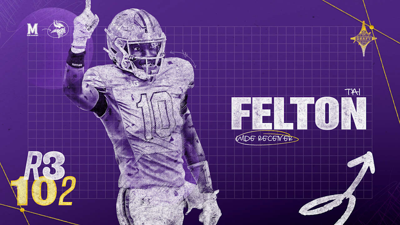 Vikings Draft Maryland Receiver Tai Felton with 102nd Pick of 2025 - Minnesota Vikings