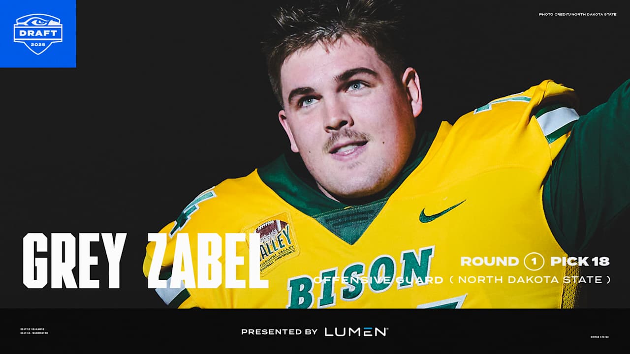 Guard Grey Zabel, North Dakota State, Pick No. 18