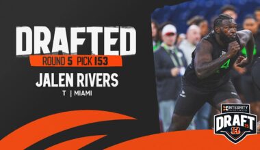 Bengals Select T Jalen Rivers With 153rd Overall Pick