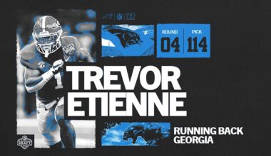 With the No. 114 overall pick, the Panthers pick running back Trevor Etienne