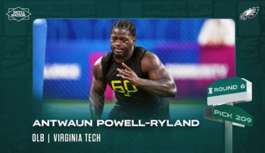 Eagles select OLB Antwaun Powell-Ryland with the No. 209 pick in the 2025 NFL Draft