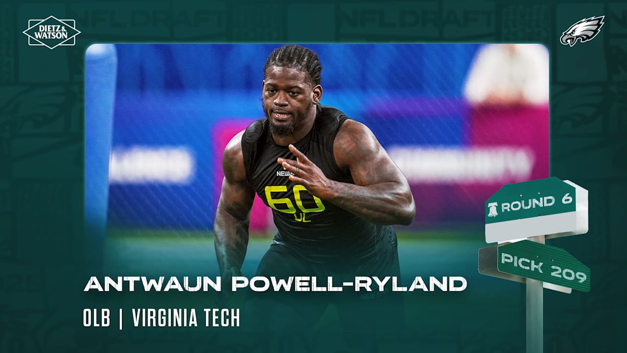 Eagles select OLB Antwaun Powell-Ryland with the No. 209 pick in the 2025 NFL Draft