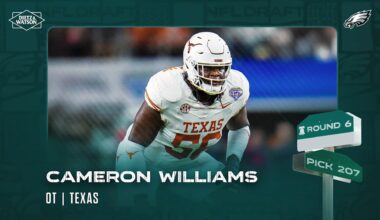 Eagles select T Cameron Williams with the No. 207 pick in the 2025 NFL Draft