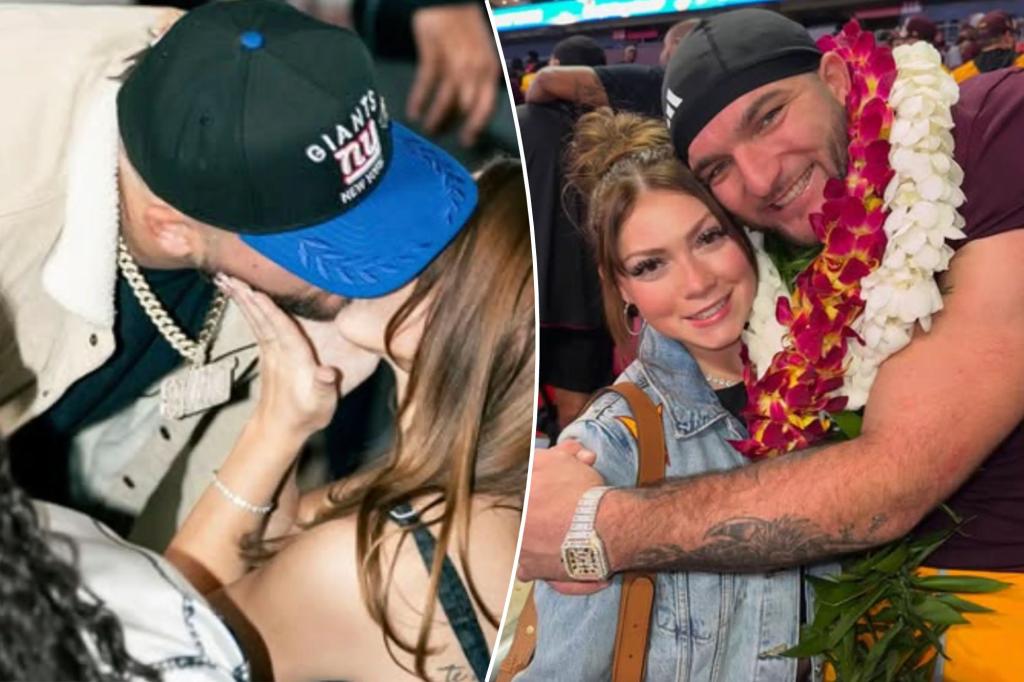 Cam Skattebo kisses girlfriend after Giants pick in 2025 NFL Draft