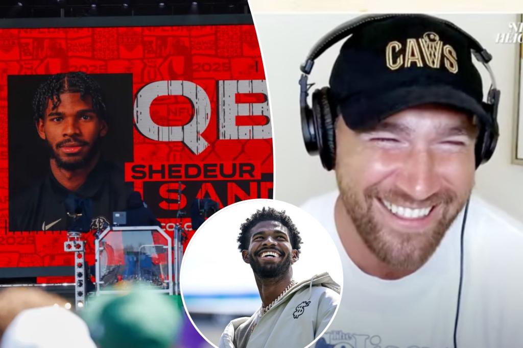 Travis Kelce rips anonymous scouts after Shedeur Sanders' NFL draft slip