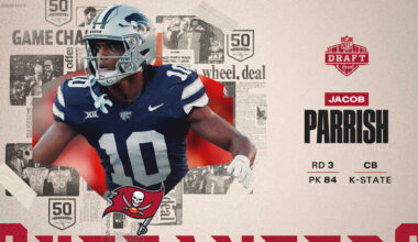 Tampa Bay Buccaneers Select Kansas State Cornerback Jacob Parrish with the 84th Pick in Round 3