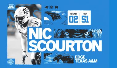 With the No. 51 overall pick, Panthers pick Nic Scourton 