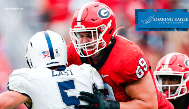 Detroit Lions offensive lineman Tate Ratledge