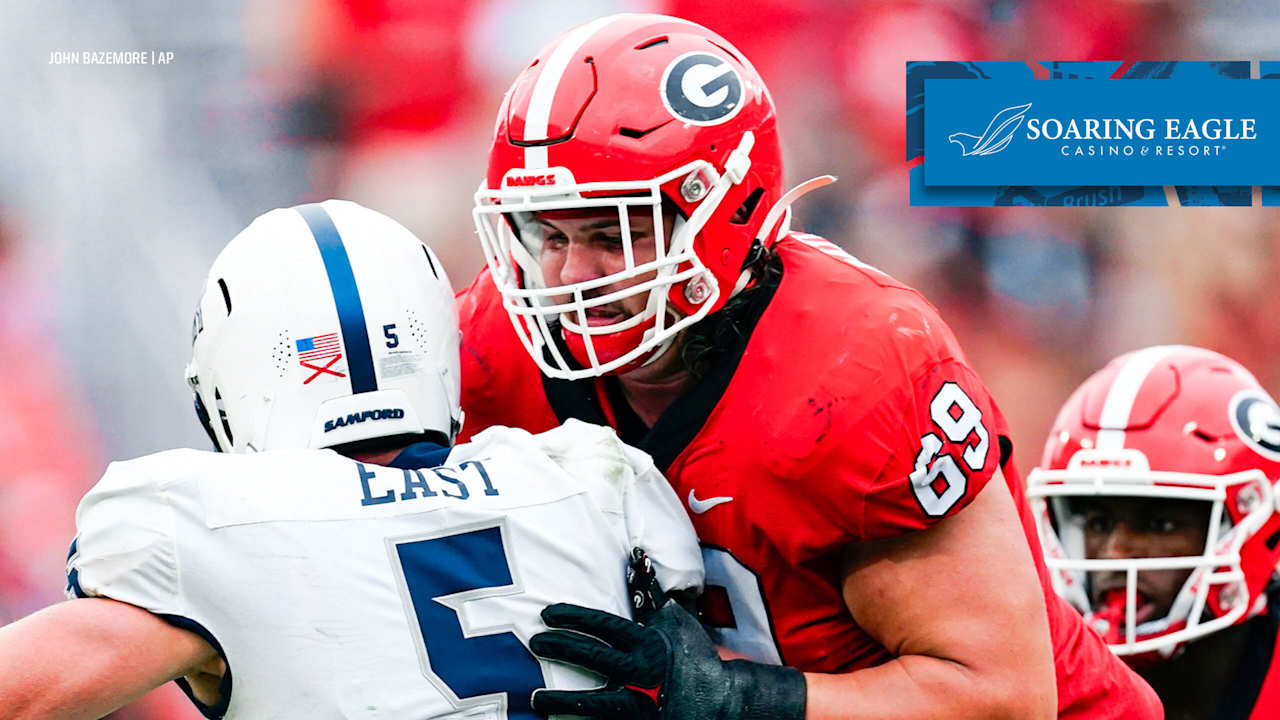 Detroit Lions offensive lineman Tate Ratledge