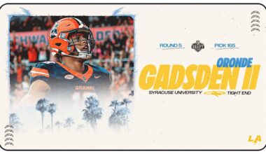 Chargers Trade Up With Eagles, Select Syracuse Tight End Oronde Gadsden II in Round 5