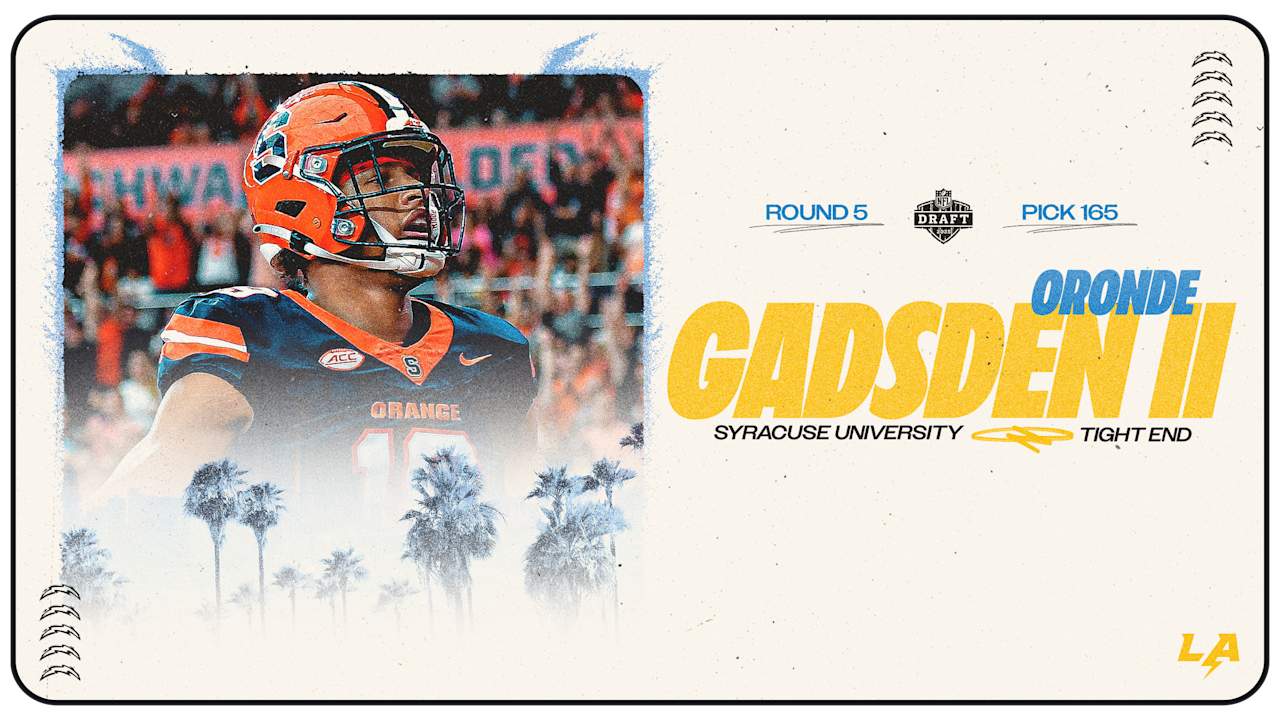 Chargers Trade Up With Eagles, Select Syracuse Tight End Oronde Gadsden II in Round 5