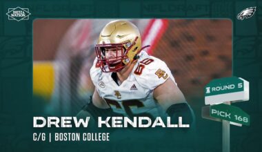Eagles select C/G Drew Kendall with the No. 168 pick in the 2025 NFL Draft
