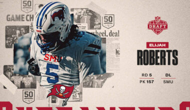 Tampa Bay Buccaneers Select SMU DL Elijah Roberts with the 157th Pick in Round 5