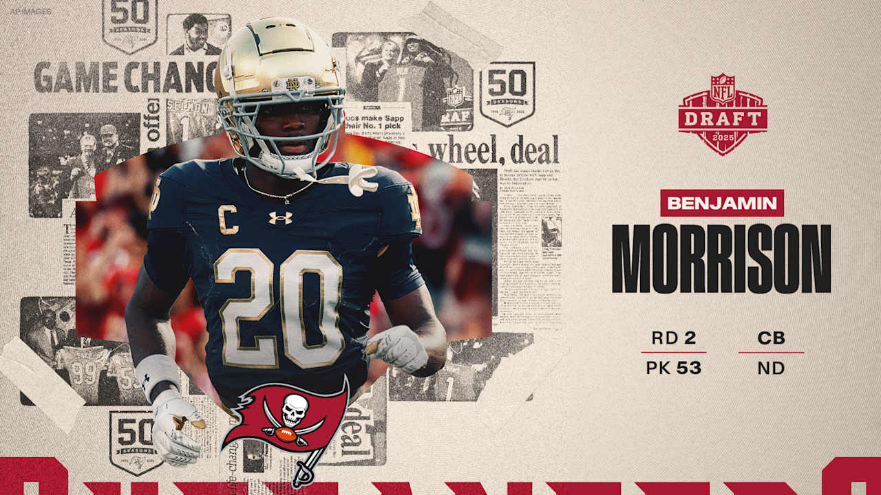 Tampa Bay Buccaneers Select Notre Dame Cornerback Benjamin Morrison with the 53rd Pick in Round 2