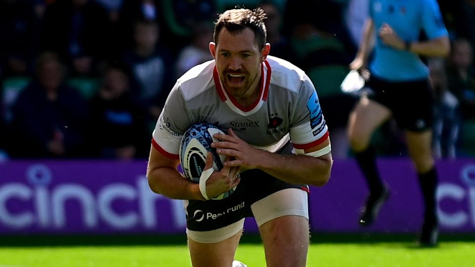 Alex Goode scores his first try of the season