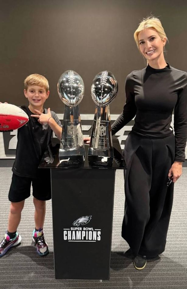 Ivanka Trump and theo visit the Eagles