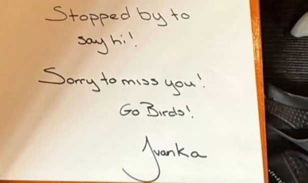 The note left by Ivanka Trump