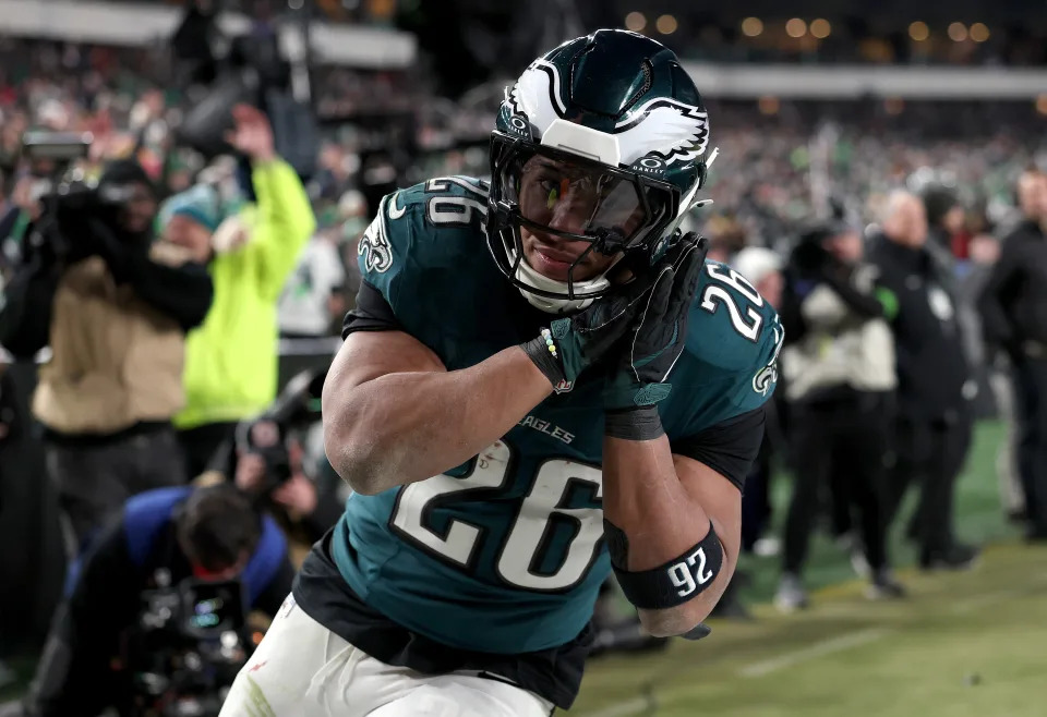 Saquon Barkley and the Philadelphia Eagles are headed back to the Super Bowl. (Photo by Emilee Chinn/Getty Images)