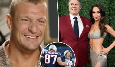 Rob Gronkowski bursts out laughing at joke about Bill Belichick's girlfriend Jordon Hudson