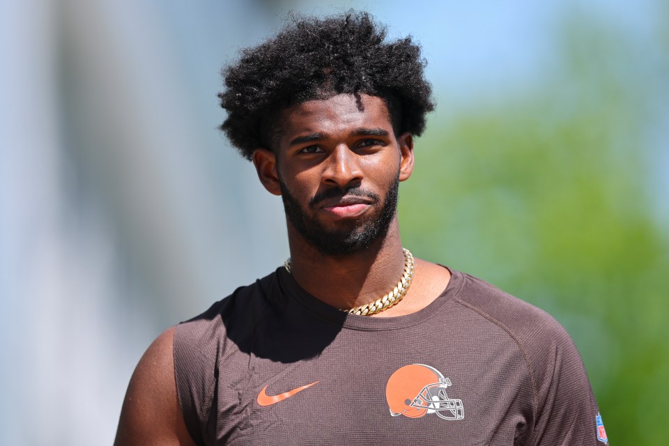 Shedeur Sanders, #12, Cleveland Browns, at rookie minicamp.