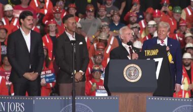 President Trump with Mason Rudolph, Miles Killebrew, Rocky Bleier