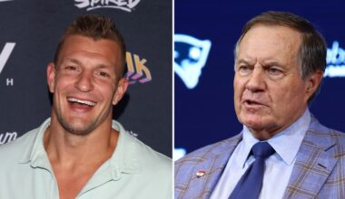 Rob Gronkowski Shocks Fox Upfront With Joke About Bill Belichick's Girlfriend