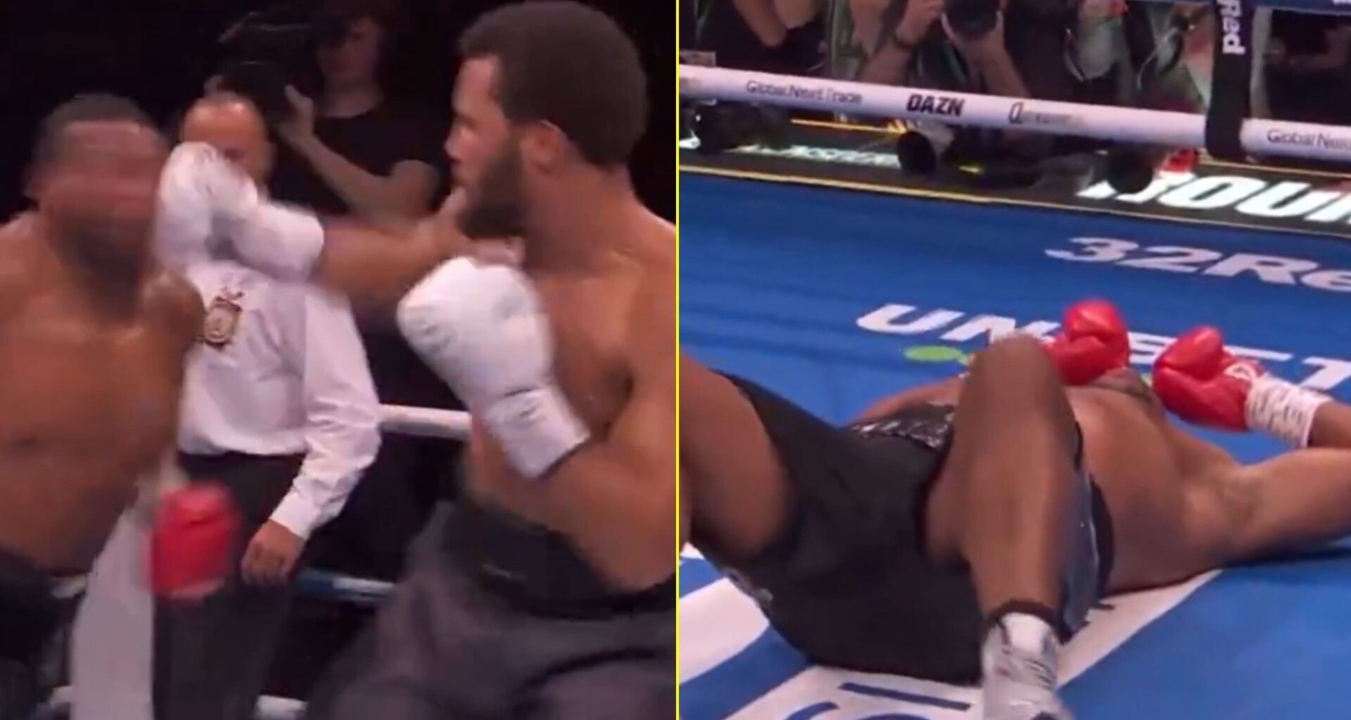 Moses Itauma leaves ex-NFL rival flat on back dropping him three times en route to devastating KO win