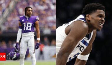 “Legend in the house” - fans get excited as NFL star Justin Jefferson shows up to support Anthony Edwards’ Minnesota Timberwolves in Game 4 | NBA News