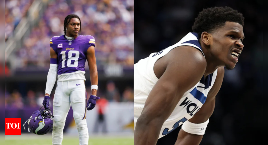 “Legend in the house” - fans get excited as NFL star Justin Jefferson shows up to support Anthony Edwards’ Minnesota Timberwolves in Game 4 | NBA News