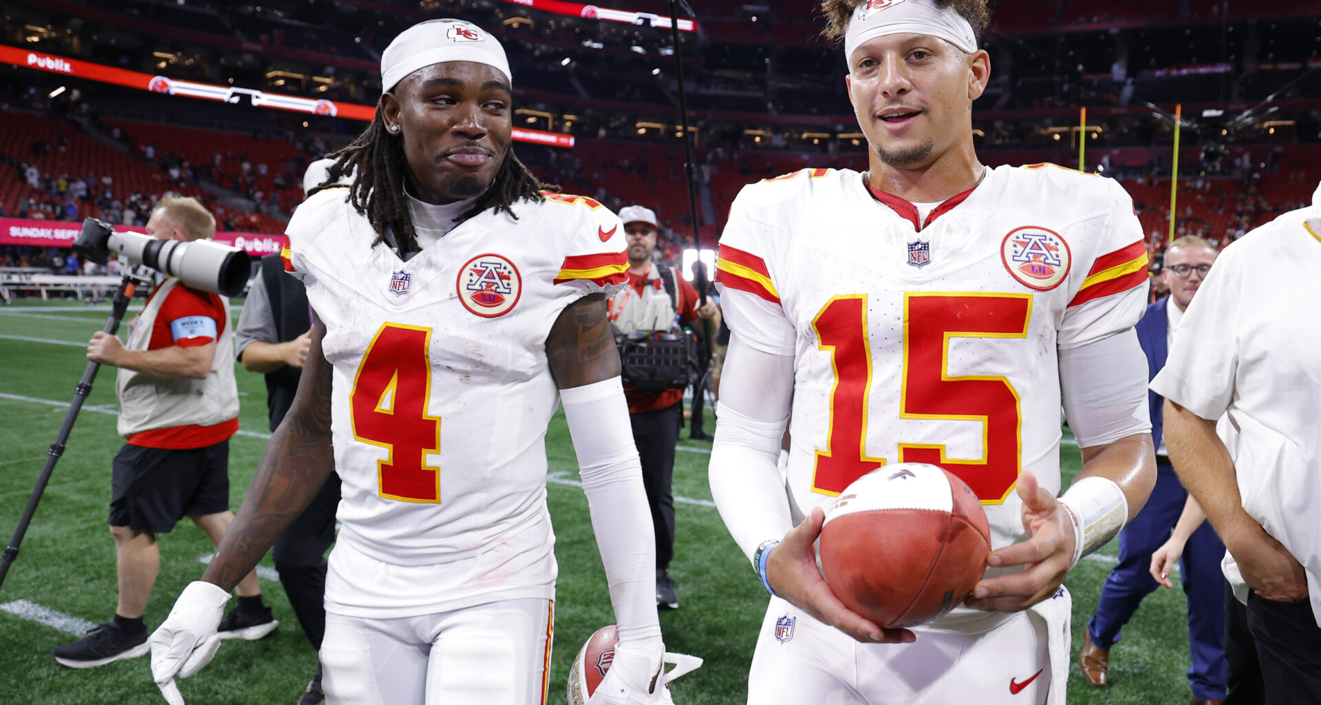 Patrick Mahomes and Rashee Rice