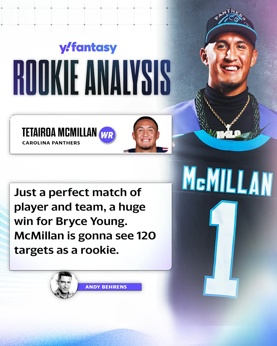 Tetairoa McMillan will be a focal point of Carolina's offense as a rookie.