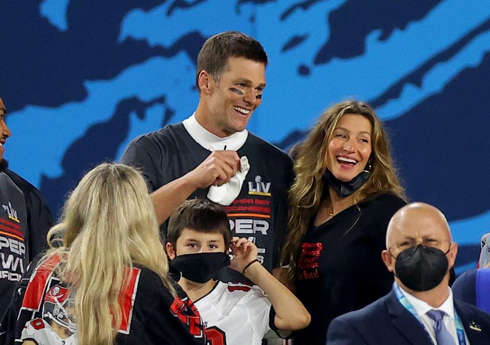 Last year, Brady told “Pivot” podcast listeners his children were upset. Getty Images