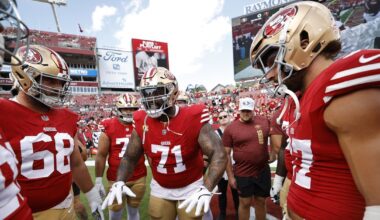 What will the 49ers starting offensive line look like in 2025?