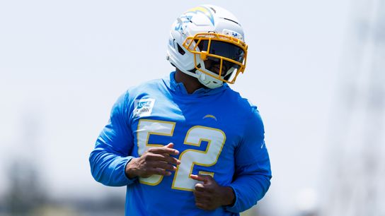 Khalil Mack #52 of the Los Angeles Chargers runs during an OTA practice session at The Bolt on May 27, 2025 in El Segundo, California. Khalil Mack #52 of the Los Angeles Chargers runs during an OTA practice session at The Bolt on May 27, 2025 in El Segundo, California.