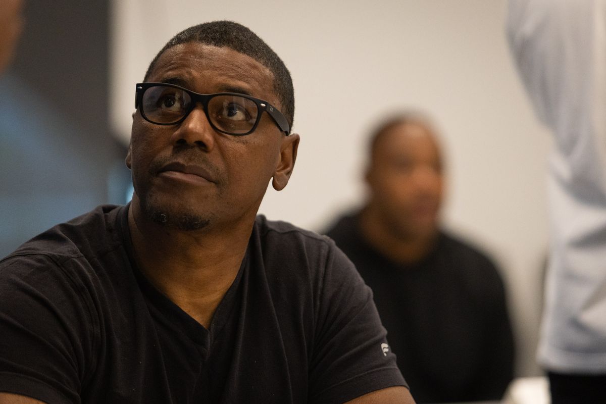 Las Vegas Raiders running backs’ coach Deland McCullough speaks to the media during the Raiders’ coaching staff press conference, Wednesday May 28, 2025 in Las Vegas, Nev. Las Vegas Raiders running backs’ coach Deland McCullough speaks to the media during the Raiders’ coaching staff press conference, Wednesday May 28, 2025 in Las Vegas, Nev.